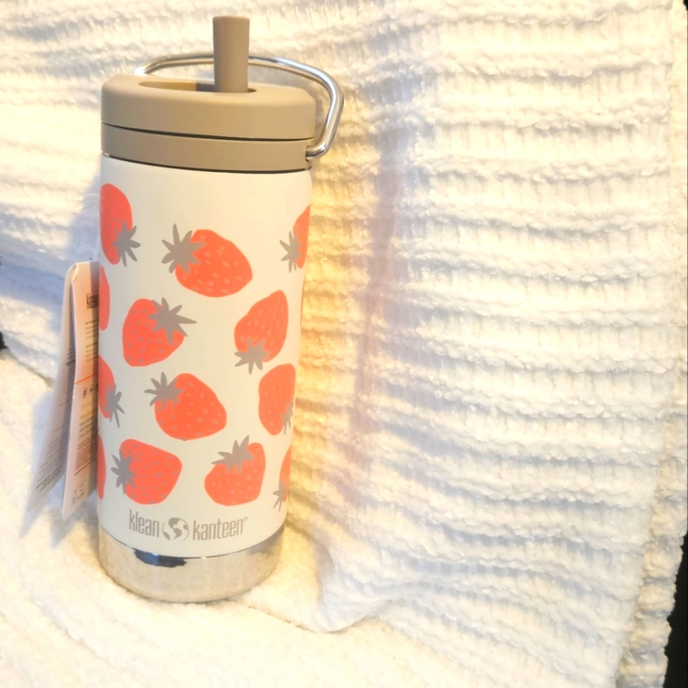 New Klean Kanteen 12 Oz. TKWIDE Twist Cap & Straw Cup BPA Free Vaccum Insulated